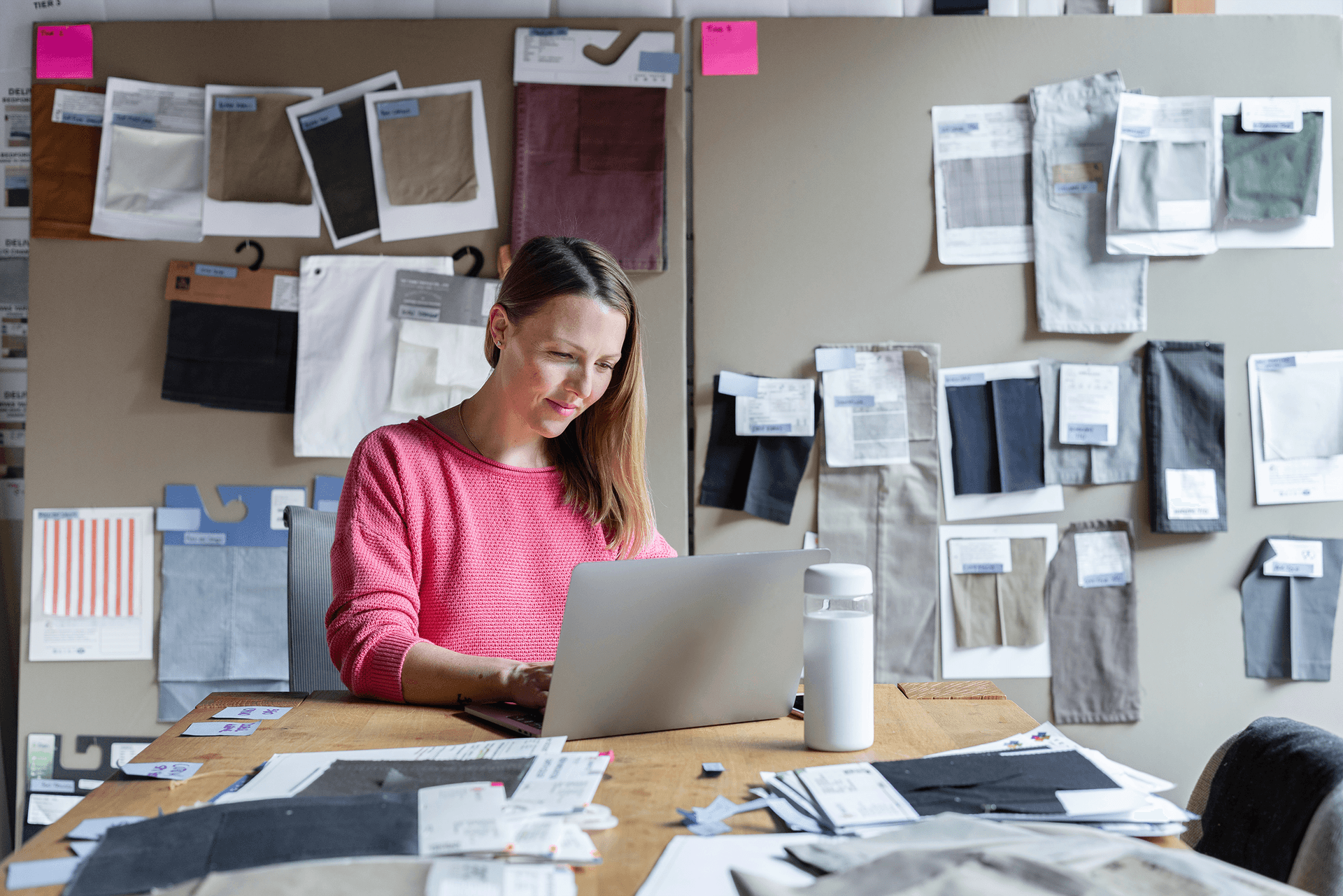 Woman working on laptop