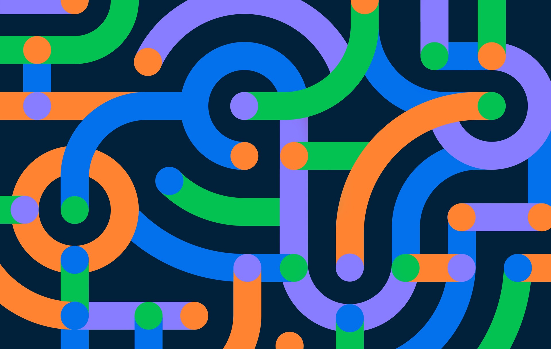 intersecting circles and lines depicting connection