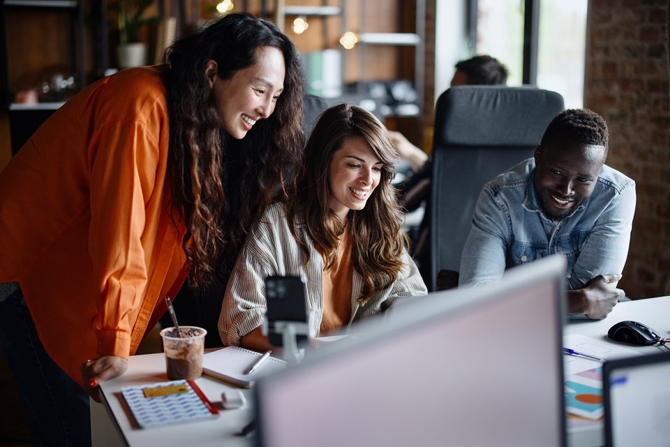 Team engaging in new technology